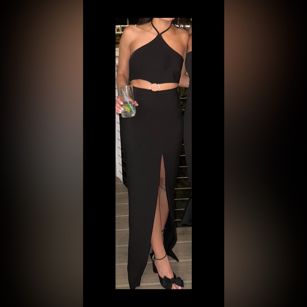 LIKLEY Elegant Black Halter Maxi Dress